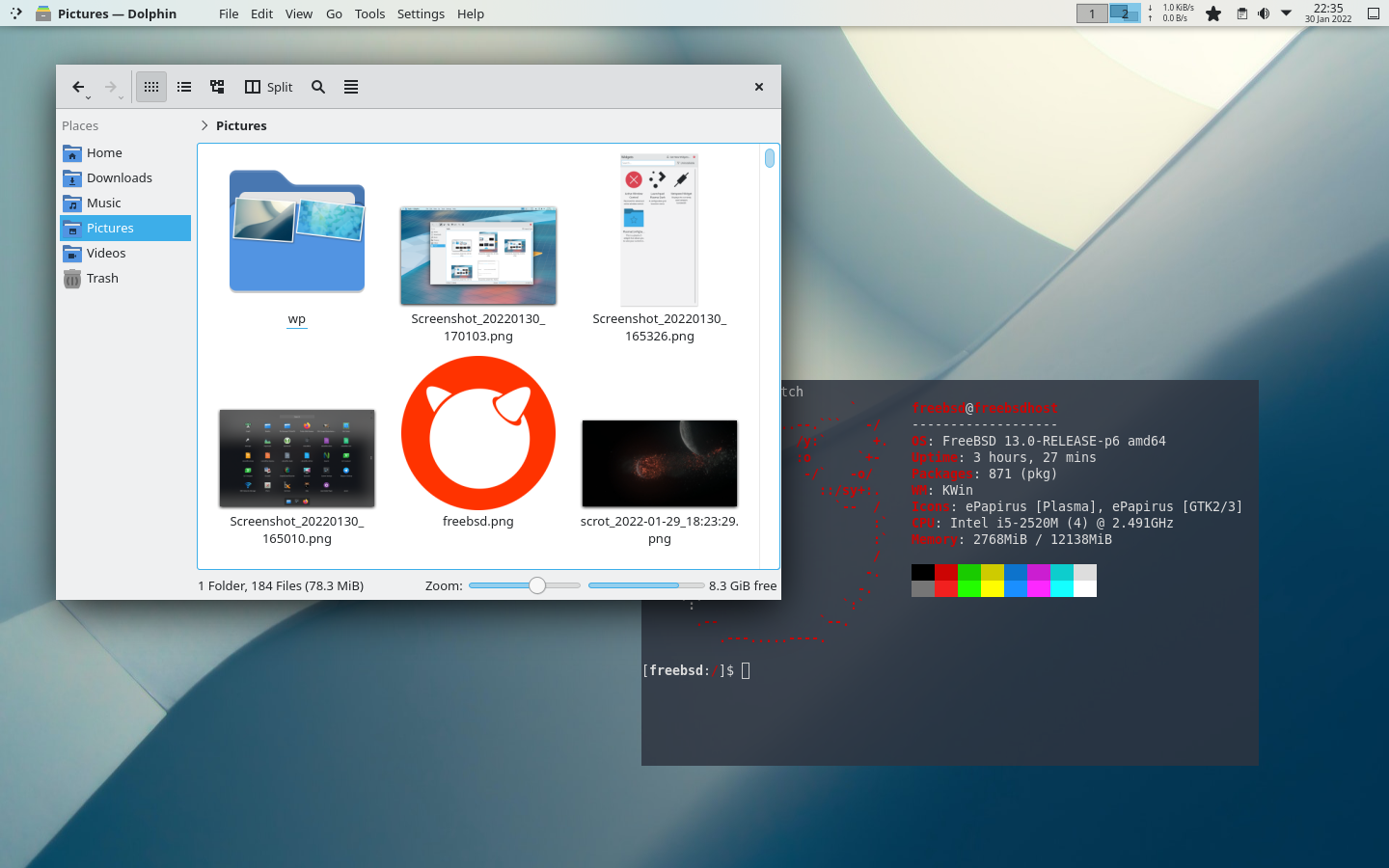 tampilan kde plasma terbaru minimal tanpa title bar dan menggunakan global menu sangat minimalis