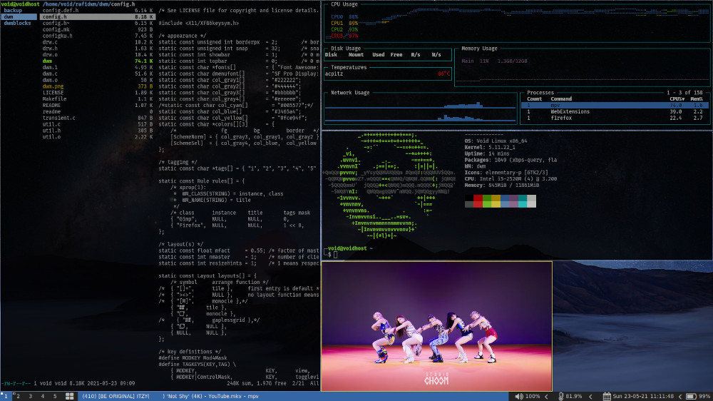 konfigurasi window manager dwm keren