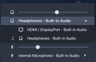 gnome extension sound indicator input output 