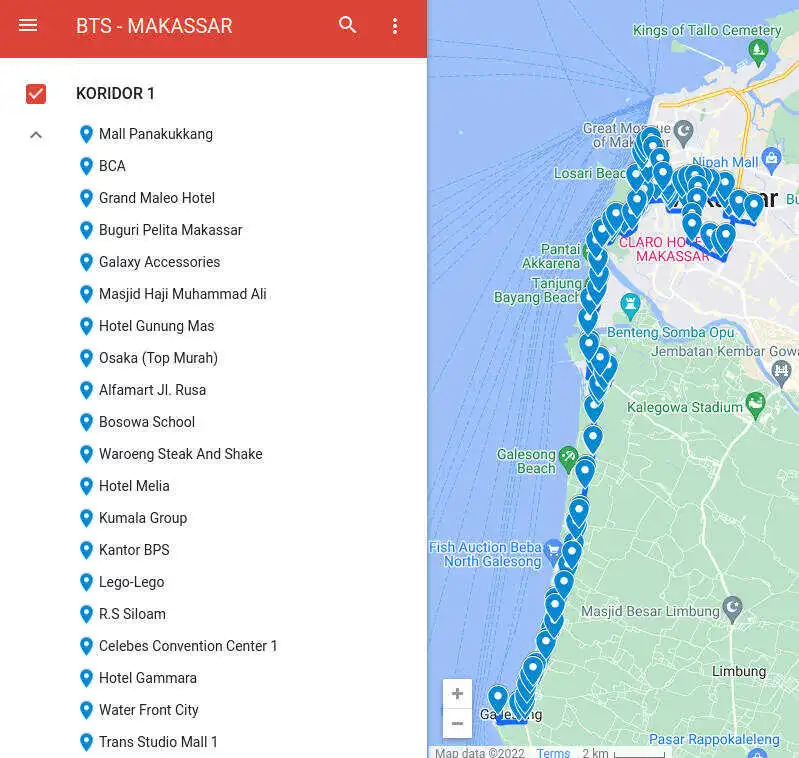 gambar jalur bus trans makassar maminasata