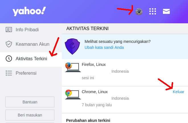 Cara Logout Device Lain di Yahoo Mail