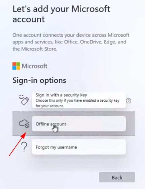 offline account windows 11