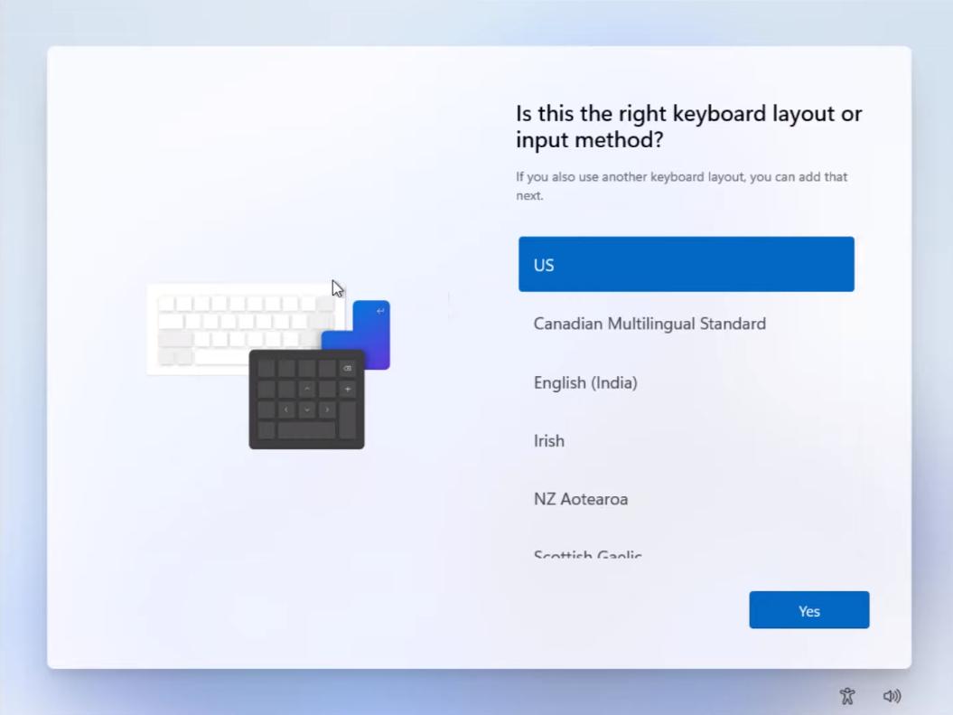 set keyboard windows 11