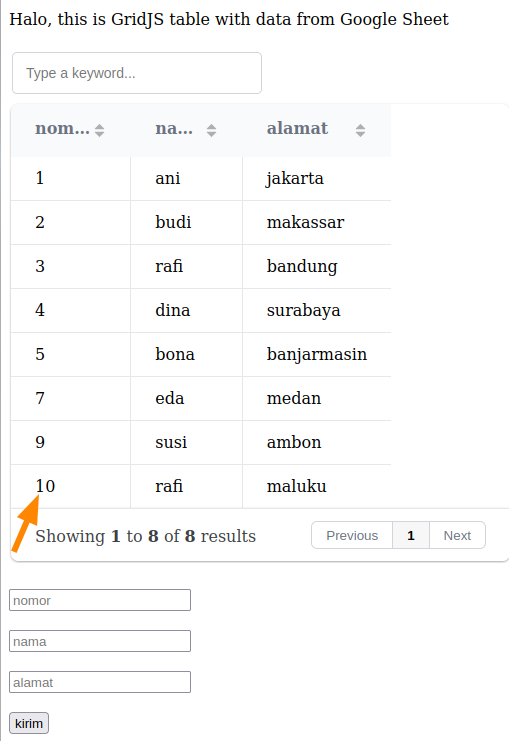 Form submit html ke google sheet